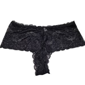 New Womens Plus Size Panty 4XL Black Sexy Cheeky Lace Stretch Sheer Panties